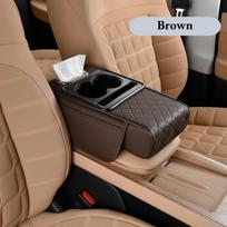 Car Center Console Armrest Cushion Thicken Arm Rest Box Pad Side Extension Cushion with Cup Holder Tissue Box Organizer Bag ruda