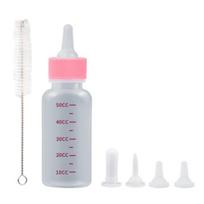 6 vnt. 50 ml gyvūno pieno buteliukas, atsparus kandžiojimui, su skaidria skale, šuniukui, kačiukui, maitinimo buteliukas, gyvūno katės šuns tiektuvas, gyvūnų reikmenys rožinė