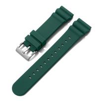 20mm 22mm Silicone Strap For Seiko SKX007/009 SRP777J1 Watchband Sports Waterproof Resistant Strap Men Woman Universal Strap 20mm žalia