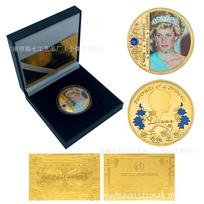 Celebrity Princess Diana commemorative coin gift box, star metal die-casting collectible handicraft badge 40*3mm