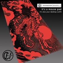 Ukiyoe Dragon Mouse Pad Large Gaming Rubber Mousepad XXL Nonslip Durable Table Mat Office accessories keyboard Long Mousepads 800x400x2mm red