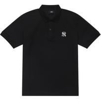 MLB New York Yankees Basic Logo SS24 Solid Color Logo Casual Sports Cooling Sun Protection Short Sleeve Polo Shirt Unisex Polo Shirts 3APQB0143-50BKS XS