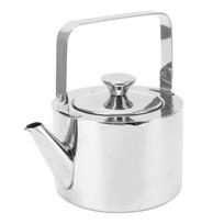 Nerūdijančio plieno arbatinukas su sieteliu Storas metalinis švilpiantis arbatinukas su ergonomiška rankena visoms viryklėms Mažas, 1 l white