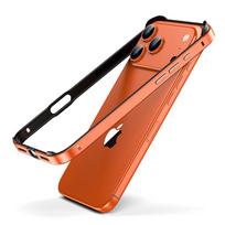 Aliuminio Metalinis Bamperis Dėklas Skirtas iPhone 17 Pro Max Air 15 16 Pro Max 14 13 12 Pro Max Plus 15Plus 14Plus Telefono Aksesuarai Etui For iPhone 14 oranžinė