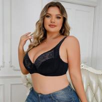Women Plus Size Sexy Lace Push Up Full Cup Comfortable Bra 80C