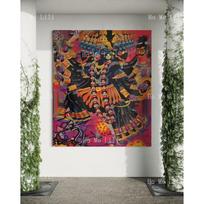 Kali Wall Tapestry Spiritual Home Decor Indoor Hanging Boho Chic Room Accent Hindu Goddess Art Canvas Print 74x94cm(29x37in)