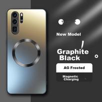 Dėklas telefonui Huawei P30 Pro, Apsauginis dėklas Huawei P30 Pro, Matinis, pilnos apsaugos, itin plonas, atsparus smūgiams, apsaugantis nuo pirštų atspaudų - Grafito juodas