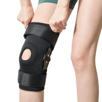 Sports Knee Pads Aluminum Plate Adjustable Pressurized Basketball Running Leg Pads Silicone Shock Absorber Patella Band Meniscus Knee Pads S size, one pack beige