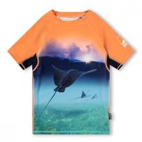 Molo [26ss] 3 8 Years Neptune Ocean Print Uv Rash Guard Akis9sw011 (104/3-4 years old)