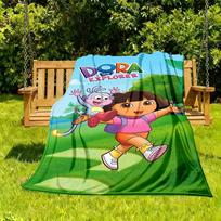 1pc Dora the Explorer Outdoor Blanket Lightweight Flannel, All-Season Use for Sofa, Bed, Travel, Camping, Living Room, Office, Couch090 130x150cm