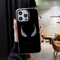 Marvel Venom Fashion Logol Case for iPhone 16E 14 15 16 13 12 11 Pro Max XS X XR Plus 8 7 SE 2020 Shockproof Matte Back Cover iPhone 7 8 gray