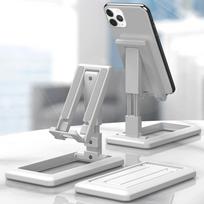Sulankstomas planšetinis kompiuteris mobiliojo telefono stalinis telefono stovas, skirtas iPad iPhone Samsung stalinis laikiklis Reguliuojamas stalinis laikiklis Išmaniojo telefono stovas balta