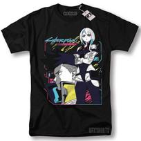 Cyberpunk Edgerunners 2077 Shirt Anime Lucy Rebecca David Cosplay Gamer TShirt Unisex T-Shirt L