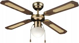 Lubų ventiliatorius GRAVIS, rudas, 106 cm, su šviestuvu, E27 LED
