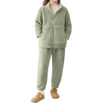 Big Kids' Flannel Set - Fleece Lined Thermal Pajamas 110