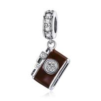 S925 Sterling Silver Retro Camera Pendant DIY Bracelet Necklace Accessories Pendent gray