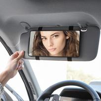 Automobilio LED makiažo veidrodėlis su dviguba jutikline valdymo užpildymo šviesa ir USB White Shell