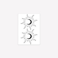 Saulės ir Mėnulio Tatuiruotės Lipdukas Premium Jausmas Nišinis Paprastas Mažas Gaivus Raktikaulio Tatuiruotės Lipdukas 7*10 black