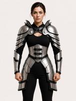 Female Warrior Armor Suit Handmade Silver Steel Plate Knight Armor Renaissance LARP Cosplay Costume sidabras