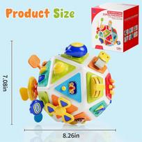 22-in-1 Baby Busy Board Activity Cube Toys Montessori Toy Educational Learning Sensory Travel Toys for Infant Christmas Gifts yellow