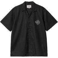 Carhartt WIP Ablaze Shirt Loose Cuban Collar Button Short Sleeve Shirt Men shirts Black I033690-K02-XX S
