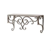 Scrollwork Shelf Antique Wall Attached Design Mounted with Brackets Rustic Furniture for A3507