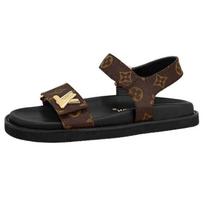 LOUIS VUITTON Saulėlydžio odiniai basutės su viena juostele Moteriškos Ruda 1ABVGY 35 black