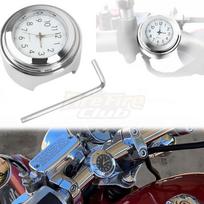 7/8 Universal Waterproof Dustproof Motorcycle Bicycle Handlebar Mounted Motorcycle Hand Clock Thermometer gray