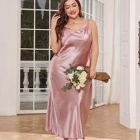 Plus Size Satin Chemise Sleepwear Sexy Nightgown Women XL