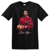 Scottie Pippen Chicago Bulls Basketball T Shirt Legend Player Red Tee M