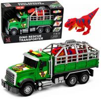 Žaislinis dinozaurų transporteris su šviesos ir garso efektais, žalias, 36 × 16,5 × 11,5 cm