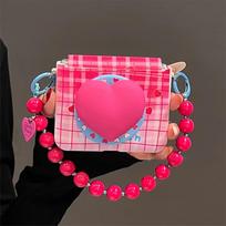 Cute Magnetic Stand Cover for Oppo find n2 flip/Oppo find n3 flip Case kawaii 3d Heart Style leather Phone Protective Shell For OPPO Find N3 Flip red