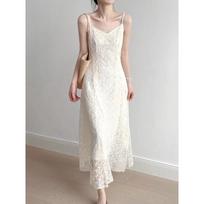 Lace Sling Dress Women Summer Embroidered Sweet Simple Basic Party Elegant Sleeveless Long S balta