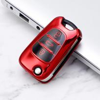 For Hyundai i20 i30 ix20 ix25 ix35 Elantra Accent for KIA Sportage Rio 3 Soul Optima Ceed Pro K5 K2 Pride TPU Car Key Case Cover raudona