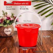 3L Plastikinis nešiojamas kibiras su dangčiu red