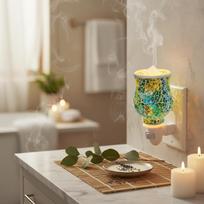 Customizable Mosaic Ceramic Electric Wax Warmer Plug-in Table Lamp Bulk Buy Aromatherapy Oil Scented Candle Home Use Small juoda