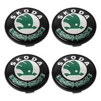 4 vnt. 56 mm automobilio ratlankių centriniai dangteliai Stebulės dangteliai Emblemos Stilius Skoda Octavia Kodiaq Fabia Rapid Superb A5 A7 2 Kamiq Karoq