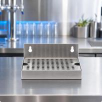 Dispensing Box driping Tray Brushed Silver walledMounted Perforated 6 X 45 Inch