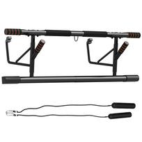 Pull-Up Bar Doorway Pull-Up Bar with Resistance Bands Padded Handles 100 x 43 x 27 cm Black 100 x 43 x 27 cm oranžinė