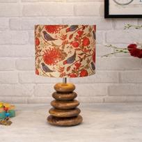 42 cm Wood Table Incandescent Lamp Rustic Bedside Desk Nightstand Lamp For Bedroom Living Room Office Decor Bulb not included brown