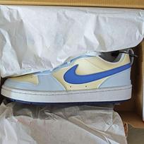Nike Court Borough Low Recraft GS Kokoso pienas Poliarinė balta Vaikų sportbačiai Mėlyna Šviesiai mėlyna Tamsiai violetinė FV8120-141 38.5