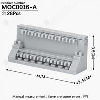 MOOXI Antrojo pasaulinio karo karinių serijų ginklų stovas Ginklų kolekcijos modelis MOC kaladėlės DIY surinktos konstravimo kaladėlės žaislai berniukui gimtadienio dovanos gray