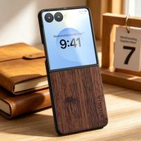 Case for Samsung Galaxy Z Flip 8 Funda Straight Wood Grain PU Leather Phone Cover for Samsung Galaxy Z Flip 8 Case Galaxy Z Flip 8 kava