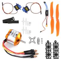 RC lėktuvo priedas RC lėktuvo sraigtas RC nuotolinio valdymo lėktuvas 2212 Kv2200 variklis 6035 sraigtas Servo 30A ESC Xt60 rinkinys geltona