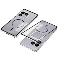 Dėklas Sony Xperia 1 VIII Aliuminio Lydinio Metalinis Rėmelis Buferis Matinio Akrilo Magsafe Belaidžio Įkrovimo Dangtelis Sony Xperia 1 VIII gray