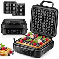 Vaflinė 2 dideliems vafliams, 8 kepimo lygiai, 5 programos, 1500W, juoda