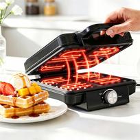 Vaflių keptuvė 4 dideliems vafliams, temperatūros ir kepimo kontrolė, 1500W