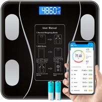 Vonios svarstyklės, išmanios, analitinės, tinka Android/iOS, su baterijomis