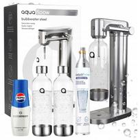 Plieninis gazavimo aparatas, 2 vandens buteliai, SodaStream, Pepsi sirupas