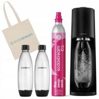 Gazuoto vandens aparatas SodaStream Terra juodas, 2 buteliai, CO2 kasetė, maišelis